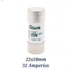 FUSIBLE CILINDRICO 32 AMPERIOS 22X58MM CURVA DE FUSION gG