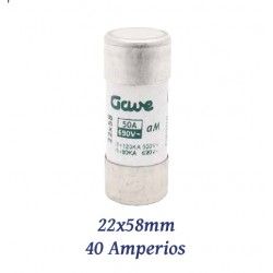FUSIBLE CILINDRICO 40 AMPERIOS 22X58MM CURVA DE FUSION gG
