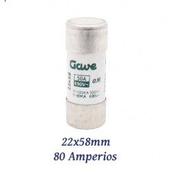 FUSIBLE CILINDRICO 80 AMPERIOS 22X58MM CURVA DE FUSION gG