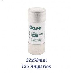 FUSIBLE CILINDRICO 125 AMPERIOS 22X58MM CURVA DE FUSION gG