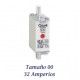 FUSIBLE DE CUCHILLA NH 32 AMPERIOS TAMAÑO 00 CURVA DE FUSION gG