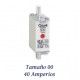 FUSIBLE DE CUCHILLA NH 40 AMPERIOS TAMAÑO 00 CURVA DE FUSION gG