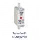 FUSIBLE DE CUCHILLA NH 63 AMPERIOS TAMAÑO 00 CURVA DE FUSION gG