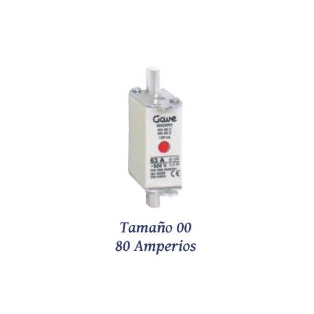 FUSIBLE DE CUCHILLA NH 80 AMPERIOS TAMAÑO 00 CURVA DE FUSION gG