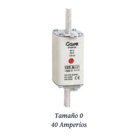 FUSIBLE DE CUCHILLA NH 40 AMPERIOS TAMAÑO 0 CURVA DE FUSION gG