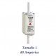 FUSIBLE DE CUCHILLA NH 80 AMPERIOS TAMAÑO 1 CURVA DE FUSION gG