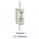 FUSIBLE DE CUCHILLA NH 125 AMPERIOS TAMAÑO 1 CURVA DE FUSION gG