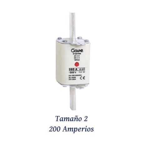 FUSIBLE DE CUCHILLA NH 200 AMPERIOS TAMAÑO 2 CURVA DE FUSION gG