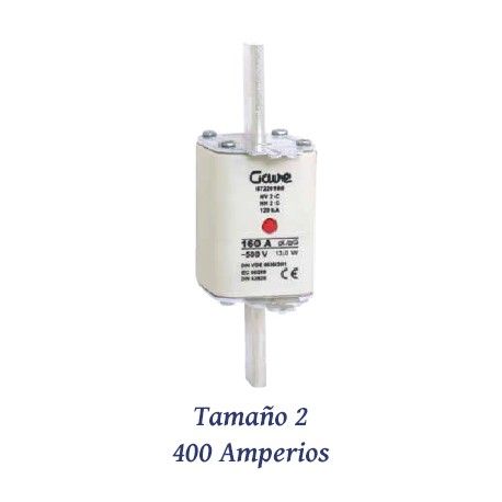 FUSIBLE DE CUCHILLA NH 400 AMPERIOS TAMAÑO 2 CURVA DE FUSION gG