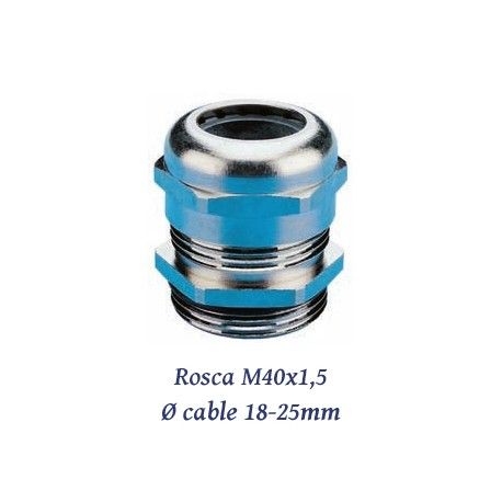 PRENSAESTOPA M40X1,5 DE LATON 18-25MM LIBRE HALOGENOS IP68 JUNTA CLOROPRENO