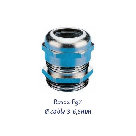PRENSAESTOPA PG7 DE POLIAMIDA 3-6,5MM LIBRE HALOGENOS IP68 JUNTA CLOROPRENO
