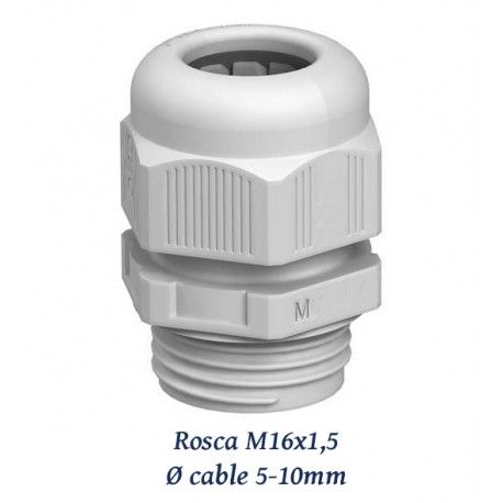PRENSAESTOPA M16X1,5 DE POLIAMIDA 5-10MM LIBRE HALOGENOS IP68 JUNTA NEOPRENO
