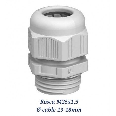 PRENSAESTOPA M25X1,5 DE POLIAMIDA 13-18MM LIBRE HALOGENOS IP68 JUNTA NEOPRENO