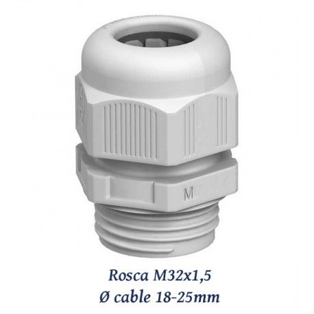 PRENSAESTOPA M32X1,5 DE POLIAMIDA 18-25MM LIBRE HALOGENOS IP68 JUNTA NEOPRENO