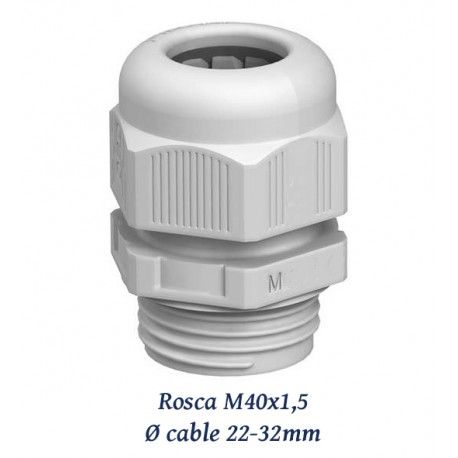 PRENSAESTOPA M40X1,5 DE POLIAMIDA 22-32MM LIBRE HALOGENOS IP68 JUNTA NEOPRENO