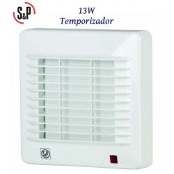 EXTRACTOR DE BAÑO BLANCO 13W Y TEMPORIZADOR S&P EDM-100 T