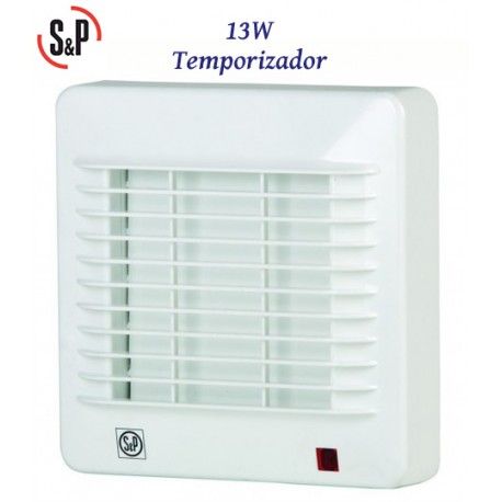 EXTRACTOR DE BAÑO BLANCO 13W Y TEMPORIZADOR S&P EDM-100 T