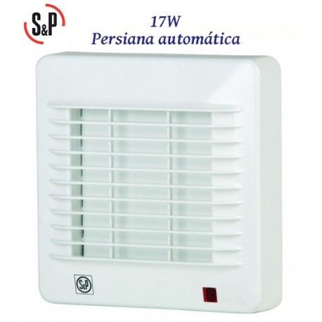 EXTRACTOR DE BAÑO BLANCO 17W Y PERSIANA AUTOMATICA S&P EDM-100 C