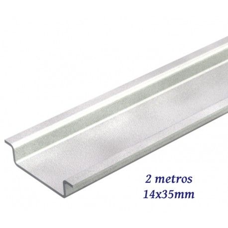 CARRIL DIN CIEGO 14X35MM BARRA INDIVISIBLE 2 METROS