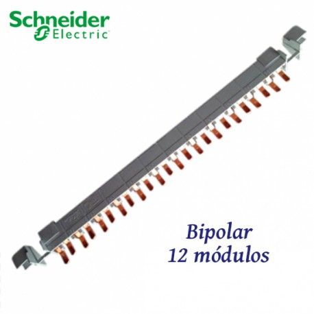 PEINE DE CONEXION BIPOLAR 12 MODULOS 2P 100A SCHNEIDER A9XPH212