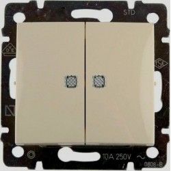 INTERRUPTOR DOBLE LUMINOSO 1P 10A MARFIL LEGRAND VALENA 774328