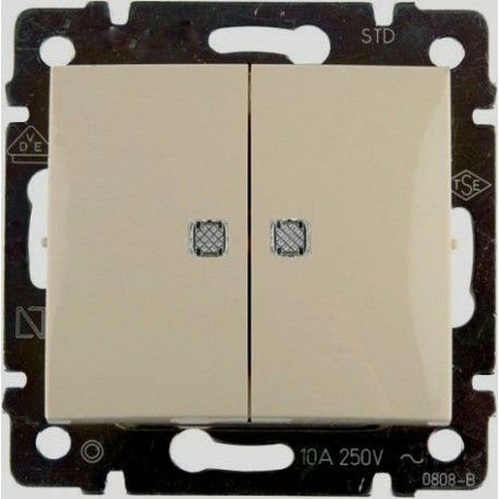 INTERRUPTOR DOBLE LUMINOSO 1P 10A MARFIL LEGRAND VALENA 774328