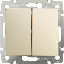 PULSADOR DOBLE 1P 10A MARFIL LEGRAND VALENA 774118