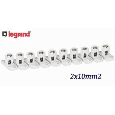 REGLETA DE PASO 2X10MM2 DE 10 BORNAS SEPARABLES LEGRAND 034001