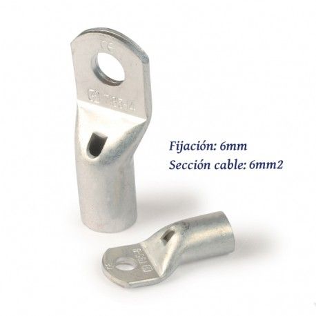 TERMINAL DE COBRE PARA CONEXION A CABLE DE 6MM2 Y FIJACION 6MM T6-6