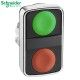 CABEZA DE PULSADOR DOBLE VERDE-ROJO/RASANTE 22MM DE DIAMETRO SCHNEIDER ZB4BA7340