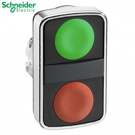 CABEZA DE PULSADOR DOBLE VERDE-ROJO/RASANTE 22MM DE DIAMETRO SCHNEIDER ZB4BA7340