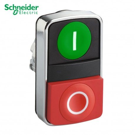 CABEZA DE PULSADOR DOBLE VERDE RASANTE/ROJO SALIENTE 22MM DE DIAMETRO SCHNEIDER ZB4BA7341