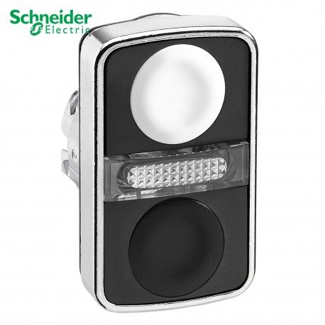 CABEZA DE PULSADOR DOBLE LUMINOSO BLANCO-NEGRO/RASANTE 22MM DE DIAMETRO SCHNEIDER ZB4BW7A1720