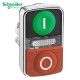 CABEZA DE PULSADOR DOBLE LUMINOSO VERDE RASANTE/ROJO SALIENTE 22MM DE DIAMETRO SCHNEIDER ZB4BW7A1720