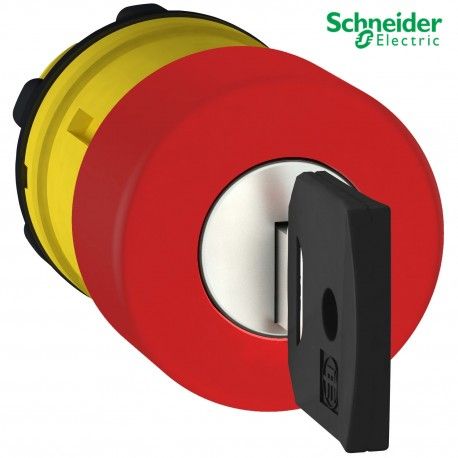 CABEZA DE PULSADOR DE GIRO CON LLAVE ROJO PARADA EMERGENCIA 30/22MM DE DIAMETRO SCHNEIDER ZB5AS934