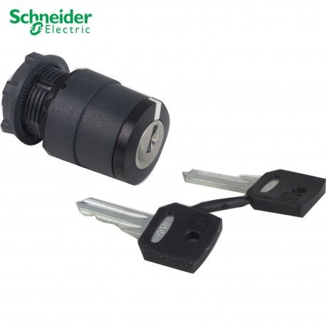 CABEZA SELECTOR NEGRO CON LLAVE 455 22MM DE DIAMETRO 2 POSICIONES CON RETORNO SCHNEIDER ZB5AG6