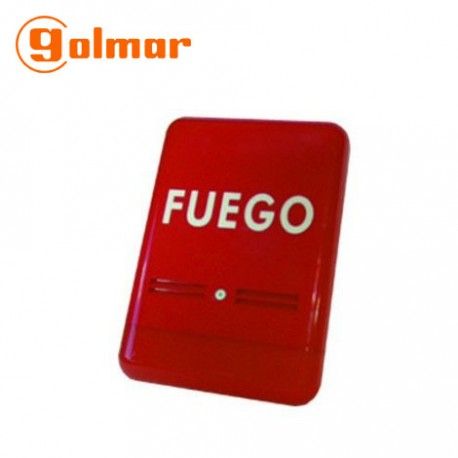 SIRENA DE INCENDIO EXTERIOR OPTICO-ACUSTICA ROJA GOLMAR S/FUEGO