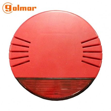 SIRENA PARA INTERIOR OPTICO-ACUSTICA ROJA GOLMAR S/4474