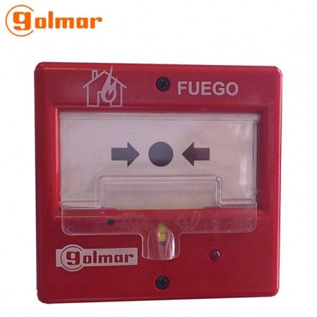 PULSADOR DE ALARMA REARMABLE CONVENCIONAL DE SUPERFICIE CON TAPA GOLMAR P/440C