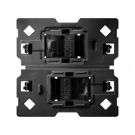 CONECTOR DOBLE RJ45 CATEGORIA 6 UTP CON ADAPTADOR SIMON 100 10002544-039