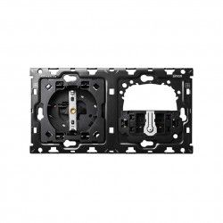 KIT TRASERO 2 ELEMENTOS 1 BASE DE ENCHUFE SCHUKO + 1 CONMUTADOR PULSANTE SIMON 100 10010203-039