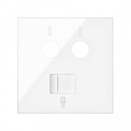 TAPA BLANCA PARA TOMAS R-TV/SAT Y RJ45 SIMON 100 10000072-130