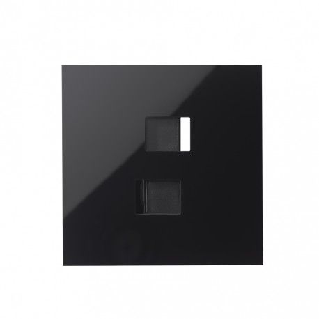 KIT FRONTAL NEGRO 1 ELEMENTO 2 CONECTORES RJ45 SIMON 100 10020111-138