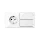 KIT FRONTAL BLANCO 2 ELEMENTOS 1 BASE DE ENCHUFE SCHUKO + 1 TECLA SIMON 100 10020203-130