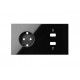 KIT FRONTAL NEGRO 2 ELEMENTOS 1 BASE DE ENCHUFE SCHUKO + TOMA DOBLE USB SIMON 100 10020205-138