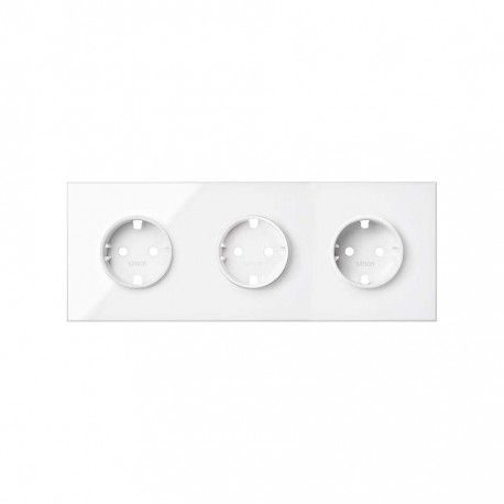 KIT FRONTAL BLANCO 3 ELEMENTOS 3 BASES ENCHUFE SCHUKO SIMON 100 10020302-130
