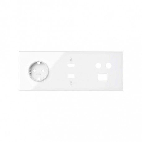 KIT FRONTAL BLANCO 3 ELEMENTOS 1 BASE ENCHUFE SCHUKO + 1 TOMA TV + 1 HDMI SIMON 100 10020304-130