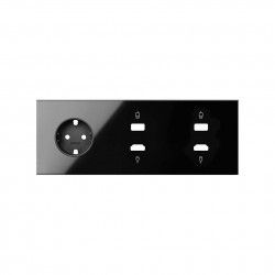 KIT FRONTAL NEGRO 3 ELEMENTOS 1 BASE ENCHUFE SCHUKO + 2 HDMI + 2 USB SIMON 100 10020305-138