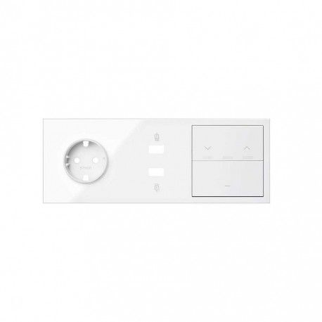 KIT FRONTAL BLANCO 3 ELEMENTOS 1 BASE ENCHUFE SCHUKO + 2 USB + 1 TECLA PERSIANA + 1 TECLA USB SIMON 100 10020306-130