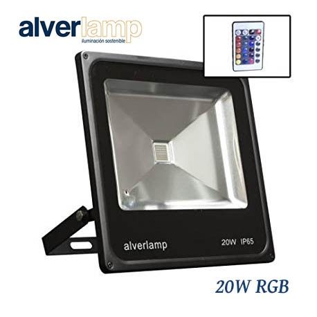PROYECTOR LED 20W RGB + MANDO DE ALEACION DE ALUMINIO ALVERLAMP LPRO20RGB
